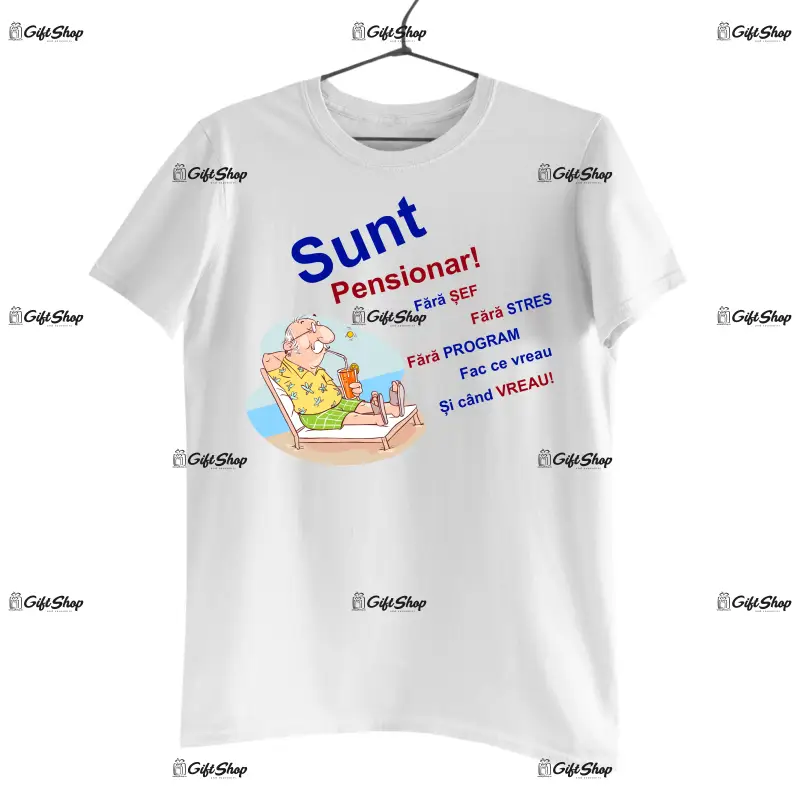 Sunt pensionar fara sef, tricou cu mesaj, tgs1251